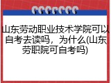 山东劳动职业技术学院可以自考去读吗，为什么(山东劳职院可自考吗)
