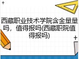 西藏职业技术学院含金量量吗，值得报吗(西藏职院值得报吗)