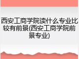 西安工商学院读什么专业比较有前景(西安工商学院前景专业)