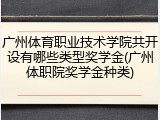 广州体育职业技术学院共开设有哪些类型奖学金(广州体职院奖学金种类)