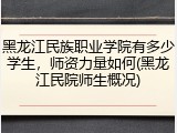 黑龙江民族职业学院有多少学生，师资力量如何(黑龙江民院师生概况)