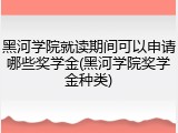 黑河学院就读期间可以申请哪些奖学金(黑河学院奖学金种类)