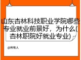 山东杏林科技职业学院哪些专业就业前景好，为什么(杏林职院好就业专业)