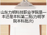 山东力明科技职业学院是一本还是本科第二批(力明学院本科批次)