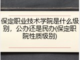 保定职业技术学院是什么级别，公办还是民办(保定职院性质级别)