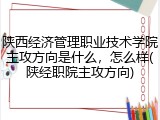 陕西经济管理职业技术学院主攻方向是什么，怎么样(陕经职院主攻方向)