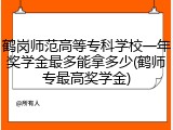鹤岗师范高等专科学校一年奖学金最多能拿多少(鹤师专最高奖学金)