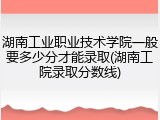 湖南工业职业技术学院一般要多少分才能录取(湖南工院录取分数线)