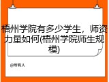 梧州学院有多少学生，师资力量如何(梧州学院师生规模)
