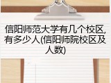 信阳师范大学有几个校区,有多少人(信阳师院校区及人数)