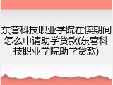 东营科技职业学院在读期间怎么申请助学贷款(东营科技职业学院助学贷款)