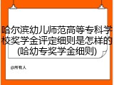 哈尔滨幼儿师范高等专科学校奖学金评定细则是怎样的(哈幼专奖学金细则)