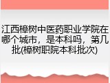 江西樟树中医药职业学院在哪个城市，是本科吗，第几批(樟树职院本科批次)