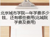 北京城市学院一年学费多少钱，还有哪些费用(北城院学费及费用)
