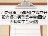 西安健康工程职业学院共开设有哪些类型奖学金(西安职院奖学金类型)