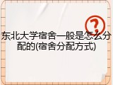 东北大学宿舍一般是怎么分配的(宿舍分配方式)