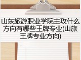 山东旅游职业学院主攻什么方向有哪些王牌专业(山旅王牌专业方向)