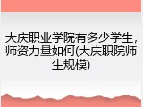 大庆职业学院有多少学生，师资力量如何(大庆职院师生规模)