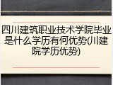 四川建筑职业技术学院毕业是什么学历有何优势(川建院学历优势)