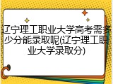 辽宁理工职业大学高考需多少分能录取呢(辽宁理工职业大学录取分)