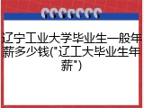 辽宁工业大学毕业生一般年薪多少钱("辽工大毕业生年薪")