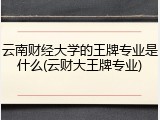 云南财经大学的王牌专业是什么(云财大王牌专业)