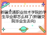新疆交通职业技术学院的学生毕业都怎么样了(新疆交院毕业生去向)