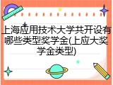 上海应用技术大学共开设有哪些类型奖学金(上应大奖学金类型)