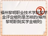 福州黎明职业技术学院奖学金评定细则是怎样的(福州黎明职院奖学金细则)