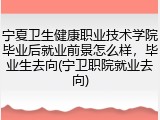 宁夏卫生健康职业技术学院毕业后就业前景怎么样，毕业生去向(宁卫职院就业去向)