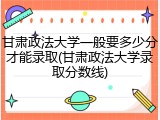 甘肃政法大学一般要多少分才能录取(甘肃政法大学录取分数线)