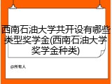 西南石油大学共开设有哪些类型奖学金(西南石油大学奖学金种类)