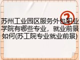苏州工业园区服务外包职业学院有哪些专业，就业前景如何(苏工院专业就业前景)