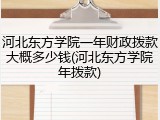 河北东方学院一年财政拨款大概多少钱(河北东方学院年拨款)