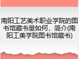 南阳工艺美术职业学院的图书馆藏书量如何，简介(南阳工美学院图书馆藏书)
