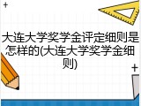 大连大学奖学金评定细则是怎样的(大连大学奖学金细则)