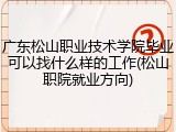 广东松山职业技术学院毕业可以找什么样的工作(松山职院就业方向)