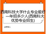 西南科技大学什么专业最好，一年招多少人(西南科大优势专业招生)