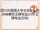 四川外国语大学主攻什么方向有哪些王牌专业(川外王牌专业方向)