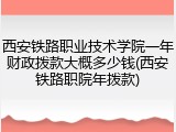 西安铁路职业技术学院一年财政拨款大概多少钱(西安铁路职院年拨款)