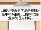 山东科技职业学院是专科还是本科院校呢(山东科技职业学院是专科吗)