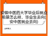 安徽中医药大学毕业后就业前景怎么样，毕业生去向(安中医就业去向)