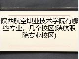 陕西航空职业技术学院有哪些专业，几个校区(陕航职院专业校区)