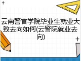 云南警官学院毕业生就业大致去向如何(云警院就业去向)