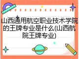 山西通用航空职业技术学院的王牌专业是什么(山西航院王牌专业)