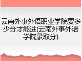 云南外事外语职业学院要多少分才能进(云南外事外语学院录取分)