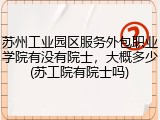 苏州工业园区服务外包职业学院有没有院士，大概多少(苏工院有院士吗)