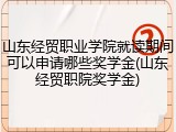 山东经贸职业学院就读期间可以申请哪些奖学金(山东经贸职院奖学金)