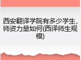 西安翻译学院有多少学生，师资力量如何(西译师生规模)