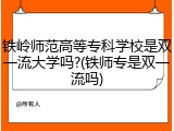 铁岭师范高等专科学校是双一流大学吗?(铁师专是双一流吗)
